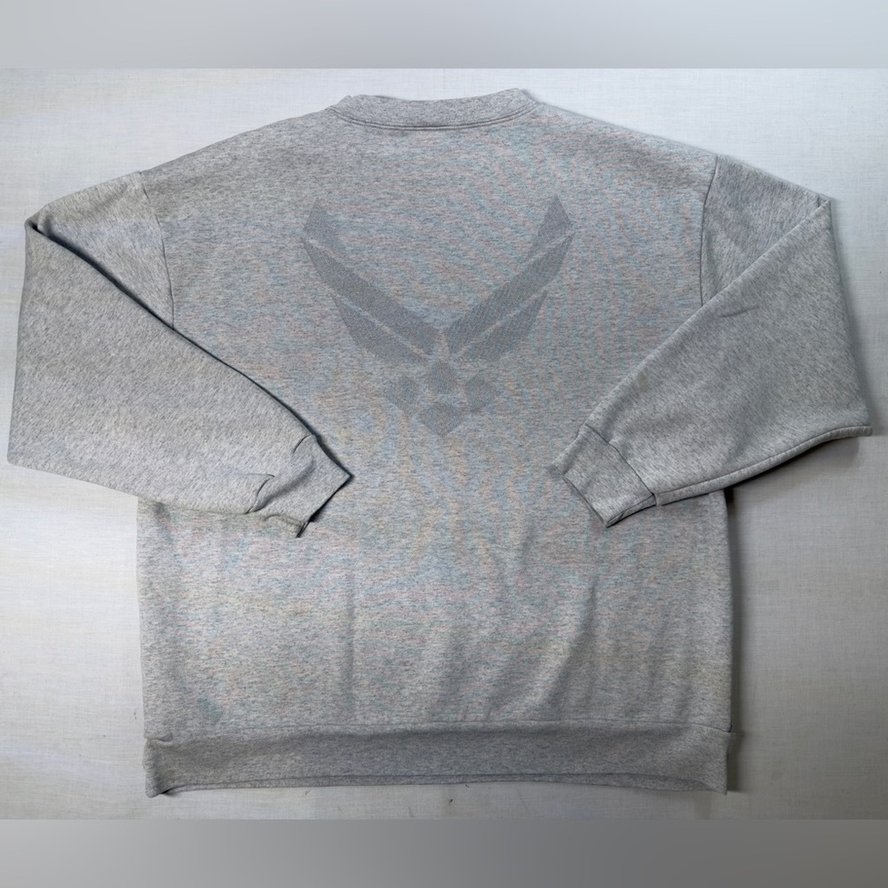 90’s Vintage Meke Inc Sweatshirt MenXL Gray US Air Force Graphic Crewneck Fleece